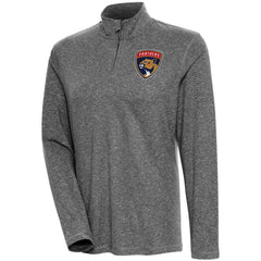 NHL Heather Black Florida Panthers Antigua Women's Confront Quarter-Zip Pullover Top