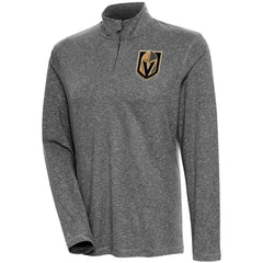 NHL Heather Black Vegas Golden Knights Antigua Women's Confront Quarter-Zip Pullover Top