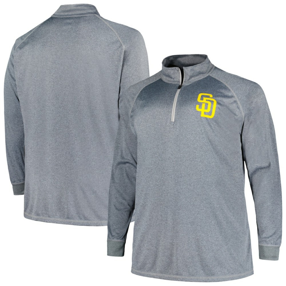 MLB San Diego Padres Profile Big & Tall Raglan Quarter-Zip Top