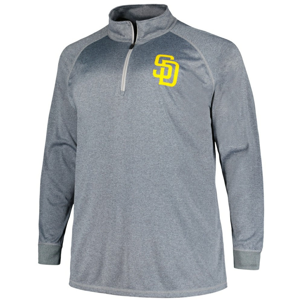 MLB San Diego Padres Profile Big & Tall Raglan Quarter-Zip Top