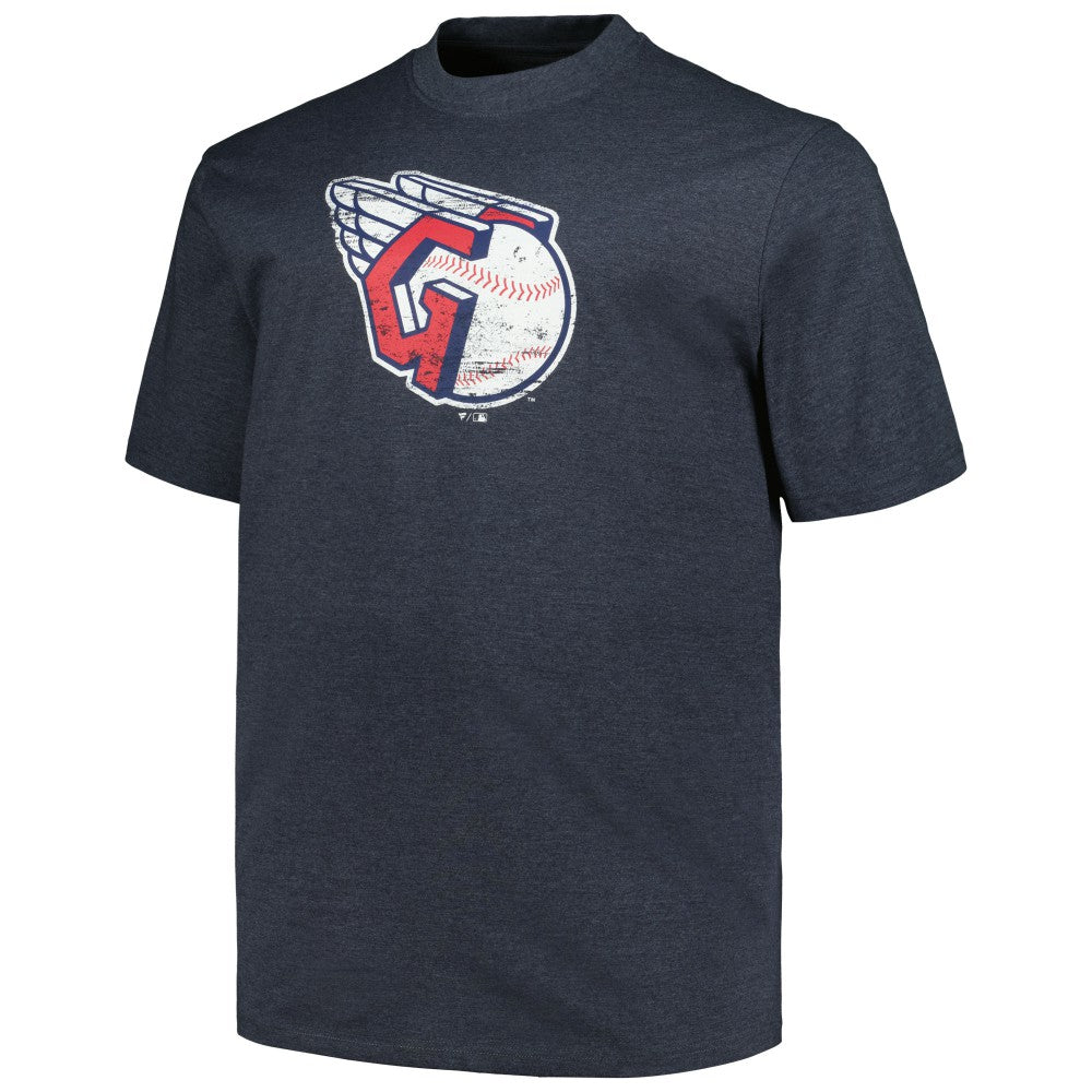 MLB Cleveland Guardians Profile Big & Tall Weathered Logo T-Shirt