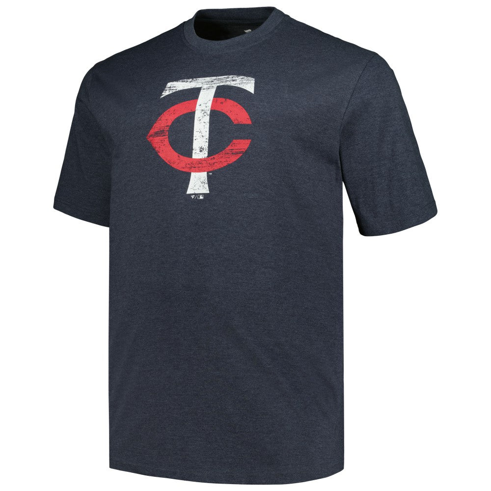 MLB Minnesota Twins Profile Big & Tall Weathered Logo T-Shirt