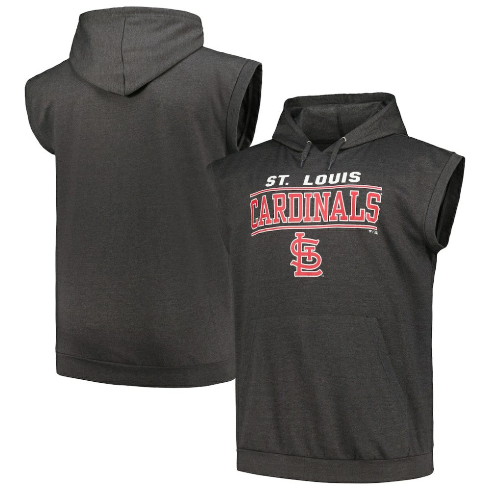 MLB St. Louis Cardinals Profile Big & Tall Muscle Sleeveless Pullover Hoodie