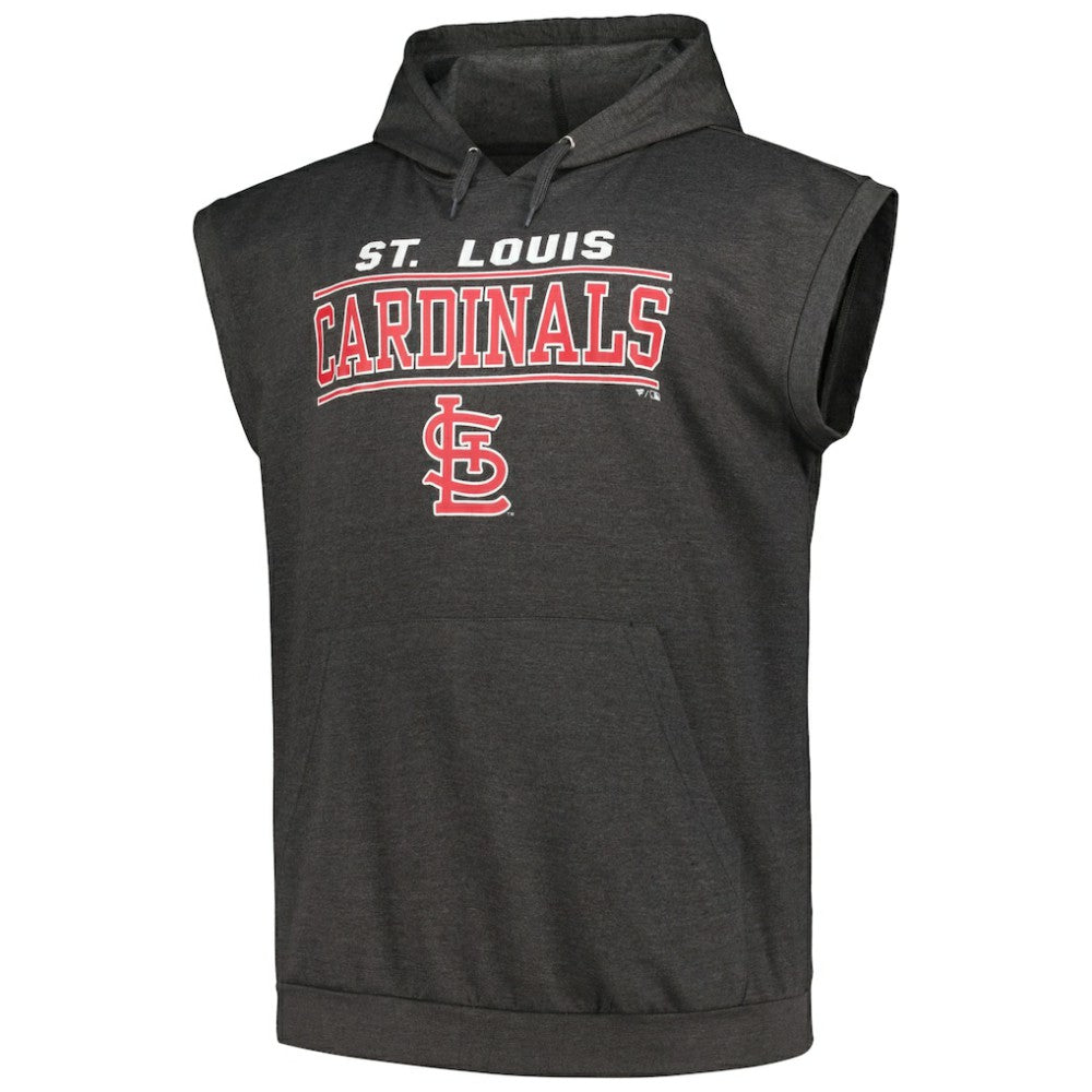 MLB St. Louis Cardinals Profile Big & Tall Muscle Sleeveless Pullover Hoodie