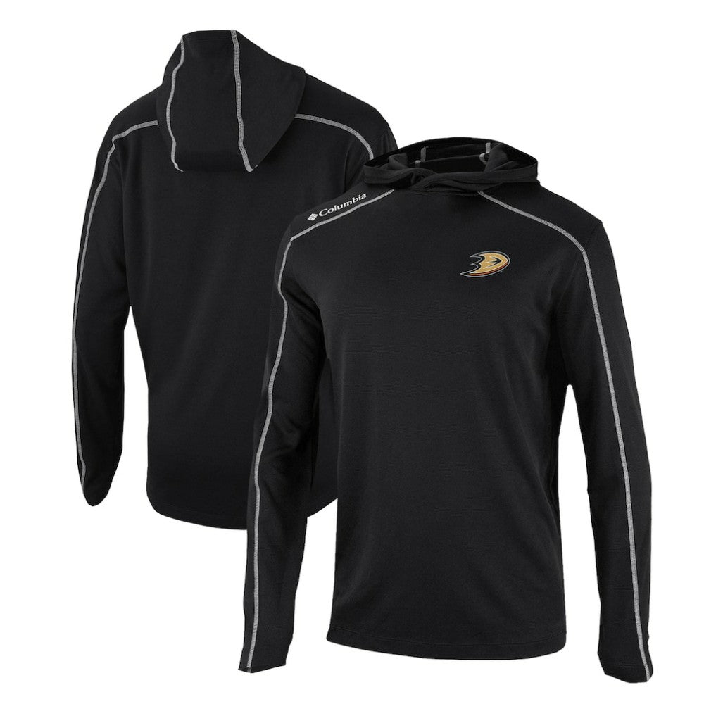 NHL Black Anaheim Ducks Columbia Omni-Wick Shotgun Long Sleeve Hoodie T-Shirt