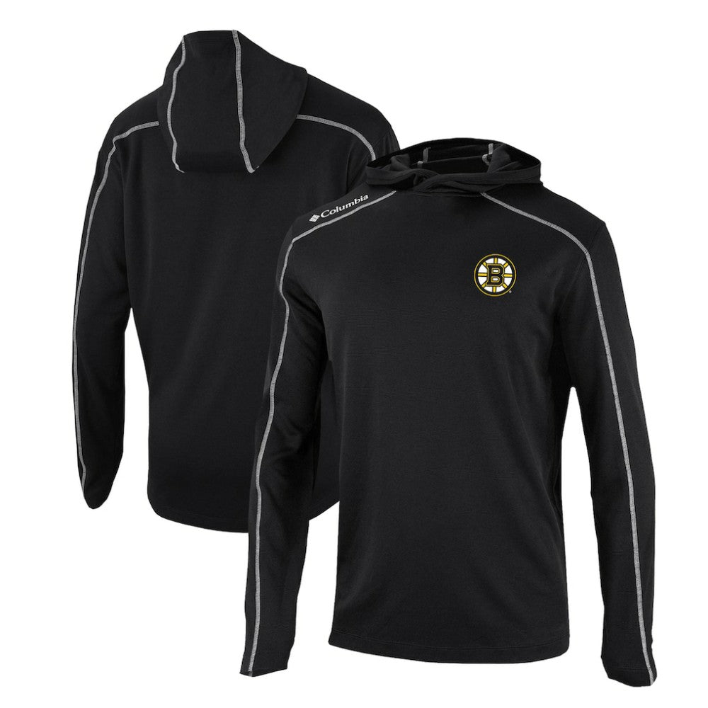 NHL Black Boston Bruins Columbia Omni-Wick Shotgun Long Sleeve Hoodie T-Shirt