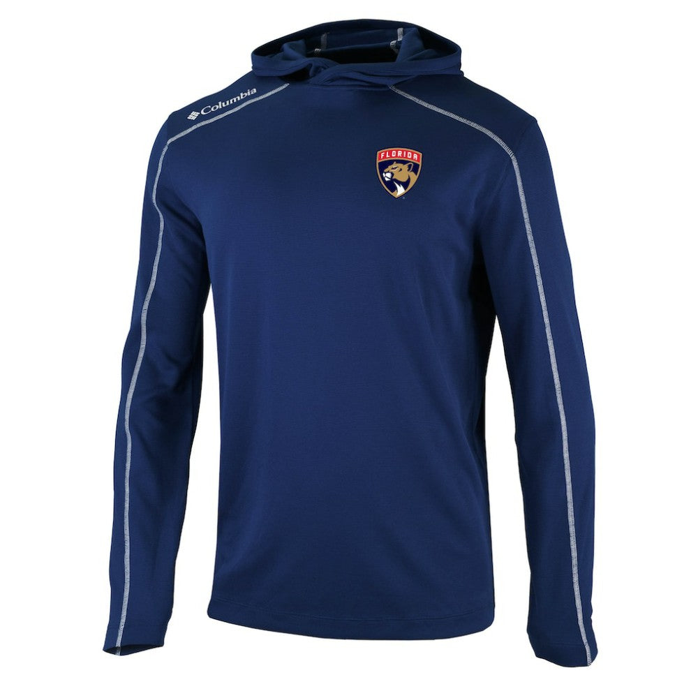 NHL Navy Florida Panthers Columbia Omni-Wick Shotgun Long Sleeve Hoodie T-Shirt