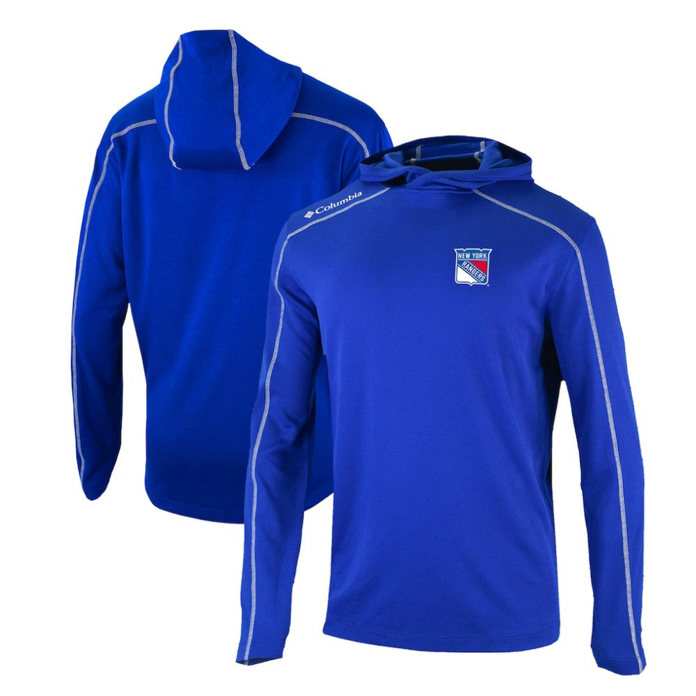 NHL Blue New York Rangers Columbia Omni-Wick Shotgun Long Sleeve Hoodie T-Shirt