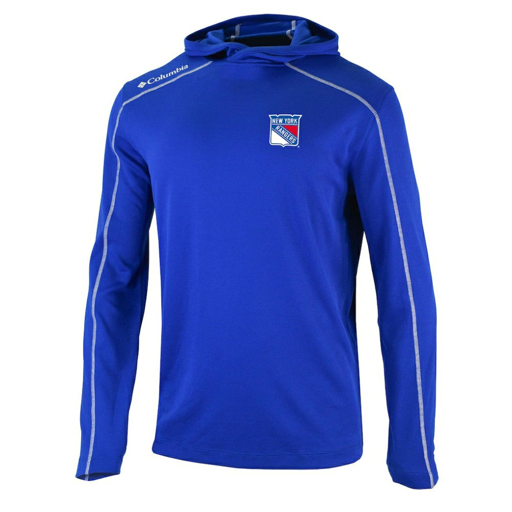 NHL Blue New York Rangers Columbia Omni-Wick Shotgun Long Sleeve Hoodie T-Shirt