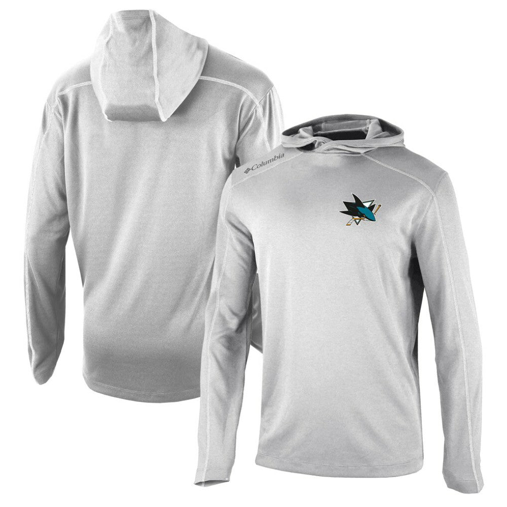 NHL Gray San Jose Sharks Columbia Omni-Wick Shotgun Long Sleeve Hoodie T-Shirt
