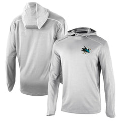 NHL Gray San Jose Sharks Columbia Omni-Wick Shotgun Long Sleeve Hoodie T-Shirt