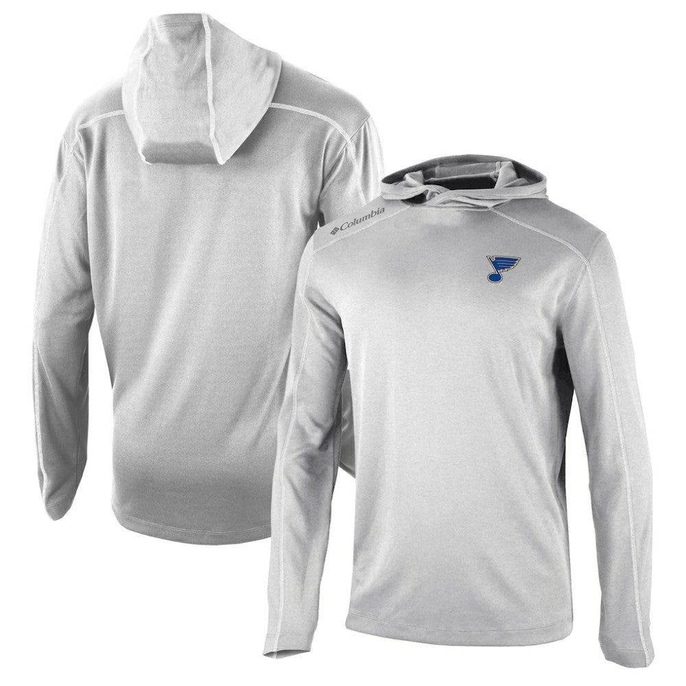 NHL Gray St. Louis Blues Columbia Omni-Wick Shotgun Long Sleeve Hoodie T-Shirt