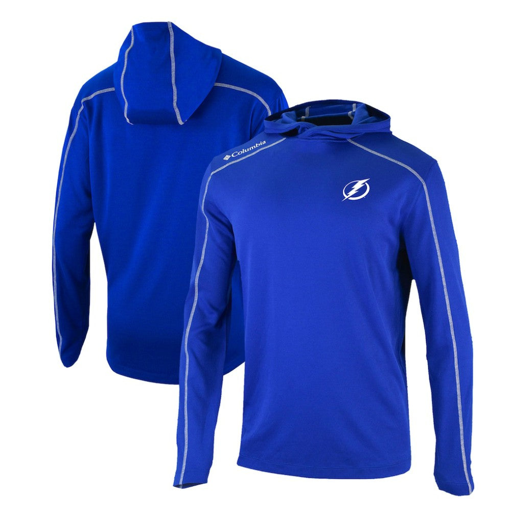 NHL Blue Tampa Bay Lightning Columbia Omni-Wick Shotgun Long Sleeve Hoodie T-Shirt