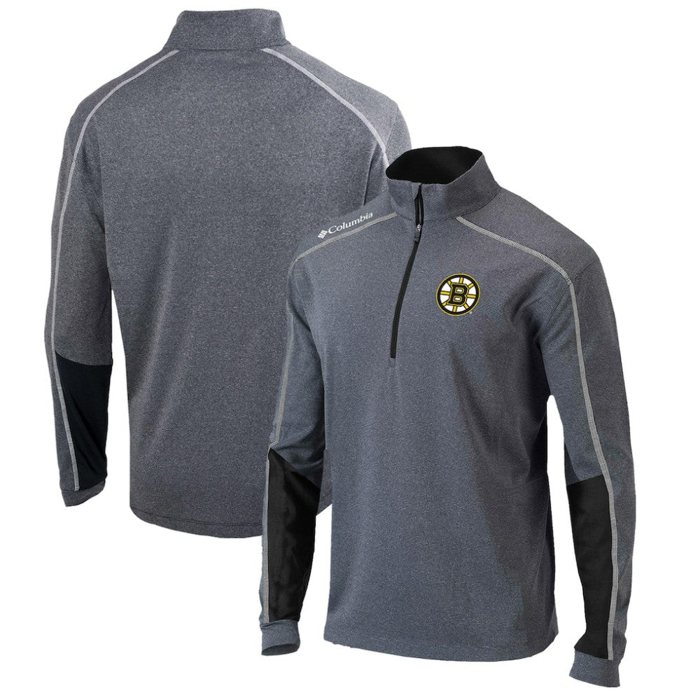 NHL Gray/Black Boston Bruins Columbia Omni-Wick Shotgun 2.0 Quarter-Zip Pullover Top