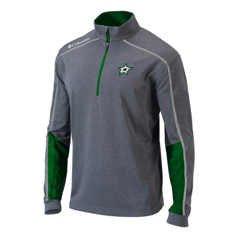 NHL Gray/Green Dallas Stars Columbia Omni-Wick Shotgun 2.0 Quarter-Zip Pullover Top