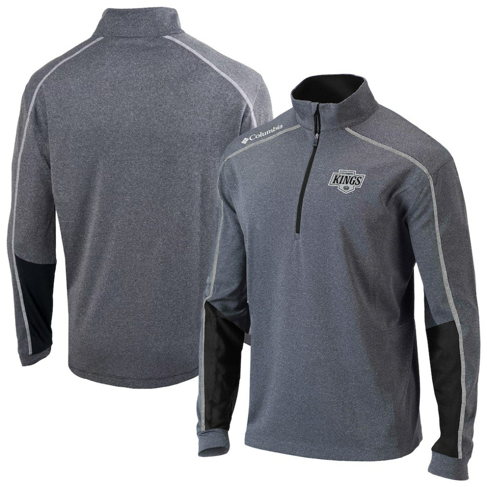 NHL Gray/Black Los Angeles Kings Columbia Omni-Wick Shotgun 2.0 Quarter-Zip Pullover Top