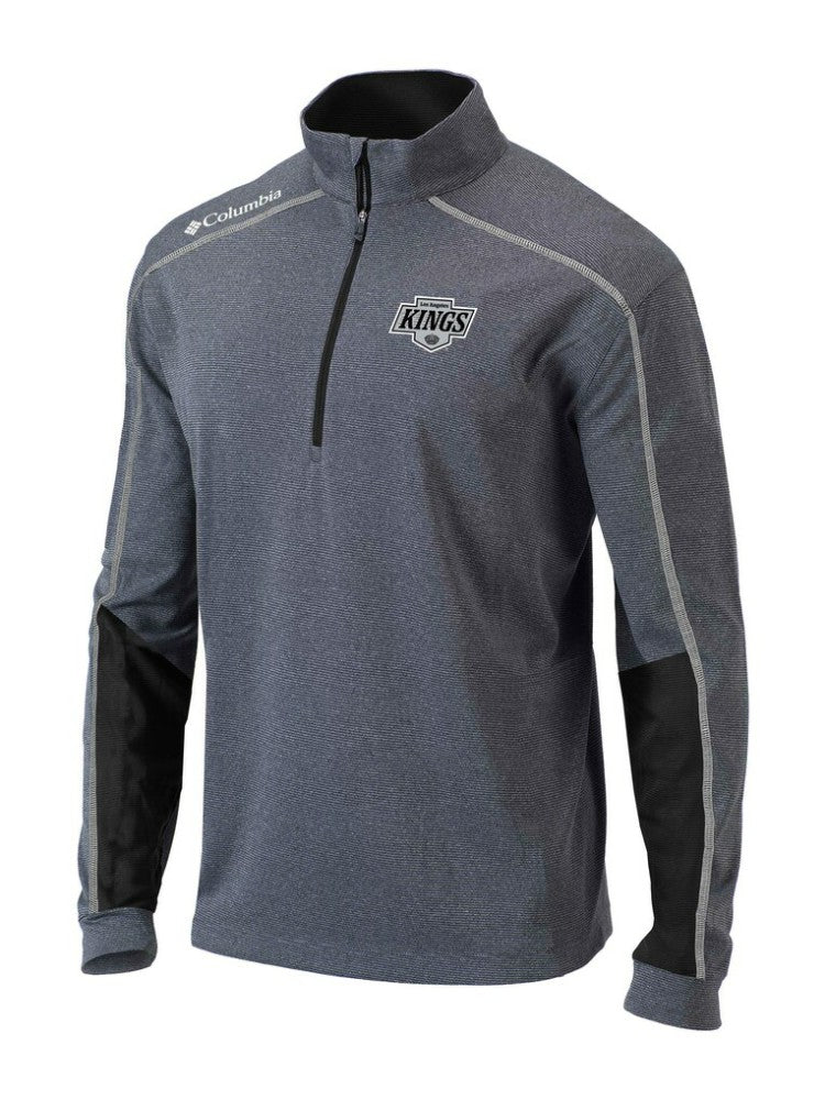 NHL Gray/Black Los Angeles Kings Columbia Omni-Wick Shotgun 2.0 Quarter-Zip Pullover Top