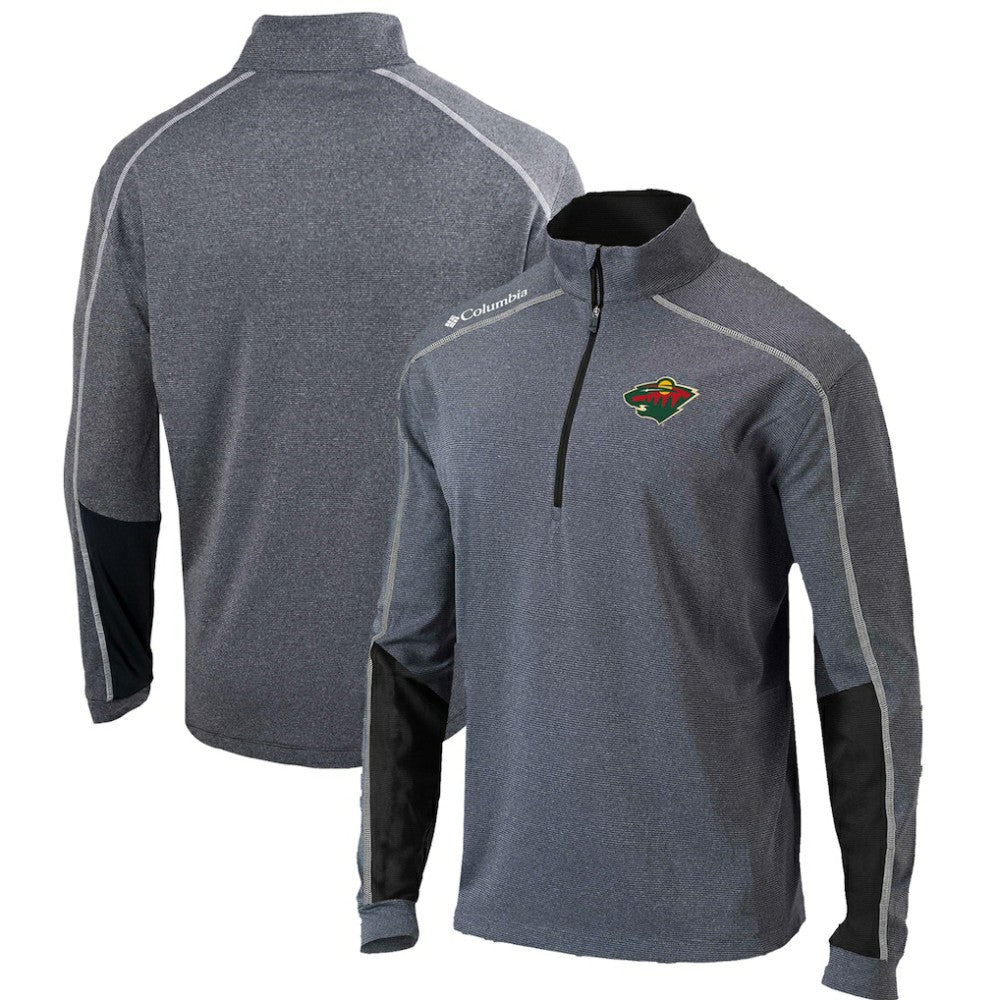 NHL Gray/Black Minnesota Wild Columbia Omni-Wick Shotgun 2.0 Quarter-Zip Pullover Top
