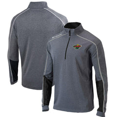 NHL Gray/Black Minnesota Wild Columbia Omni-Wick Shotgun 2.0 Quarter-Zip Pullover Top