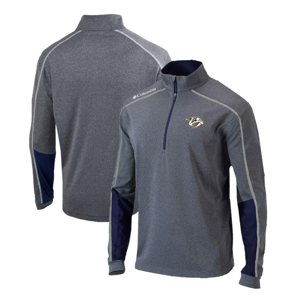 NHL Gray/Navy Nashville Predators Columbia Omni-Wick Shotgun 2.0 Quarter-Zip Pullover Top