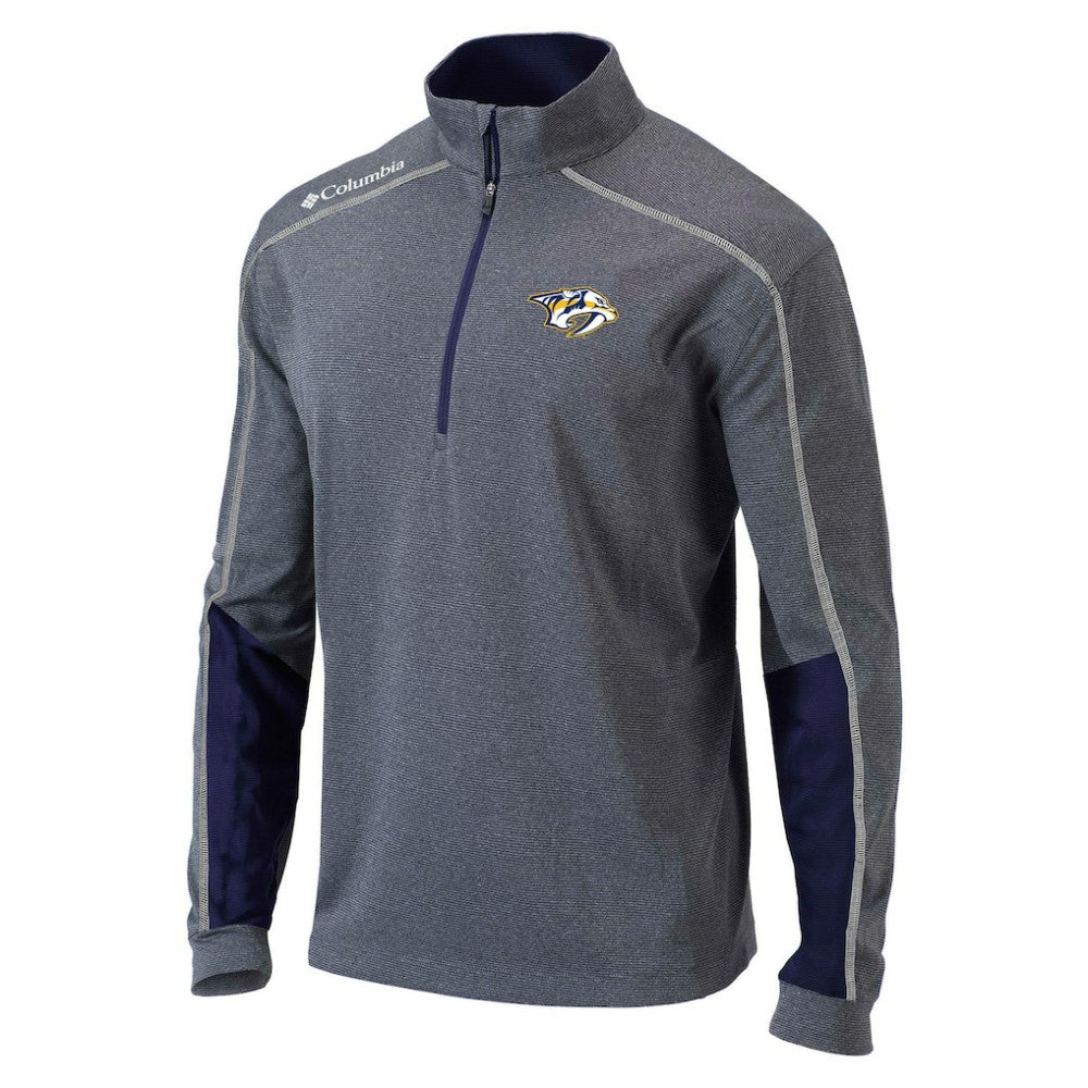 NHL Gray/Navy Nashville Predators Columbia Omni-Wick Shotgun 2.0 Quarter-Zip Pullover Top