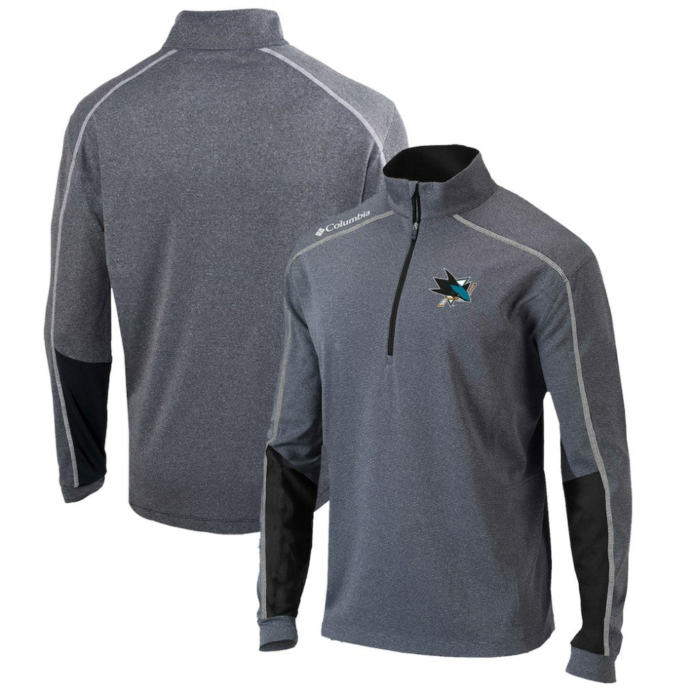 NHL Gray/Black San Jose Sharks Columbia Omni-Wick Shotgun 2.0 Quarter-Zip Pullover Top