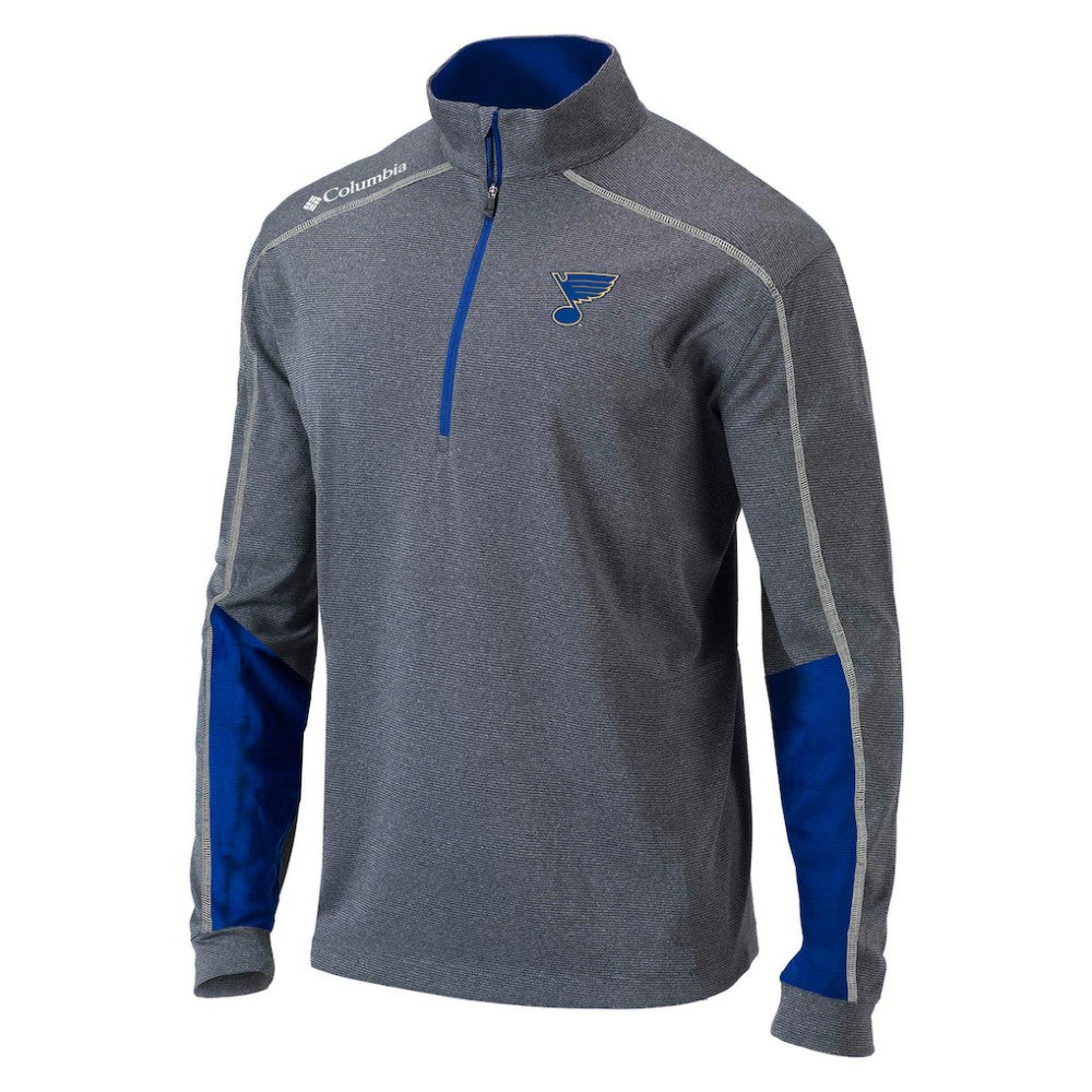 NHL Gray/Blue St. Louis Blues Columbia Omni-Wick Shotgun 2.0 Quarter-Zip Pullover Top
