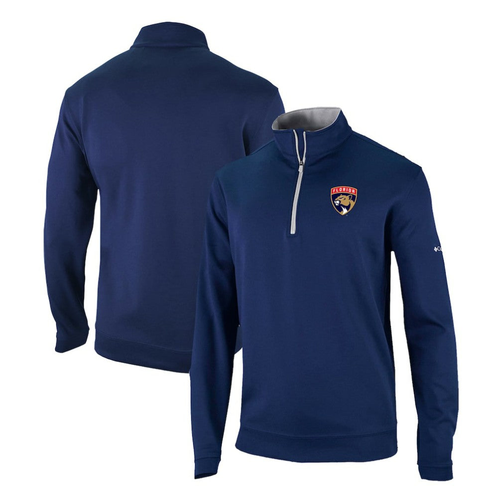 NHL Navy Florida Panthers Columbia Omni-Wick Wickhams Hills Half-Zip Pullover Top