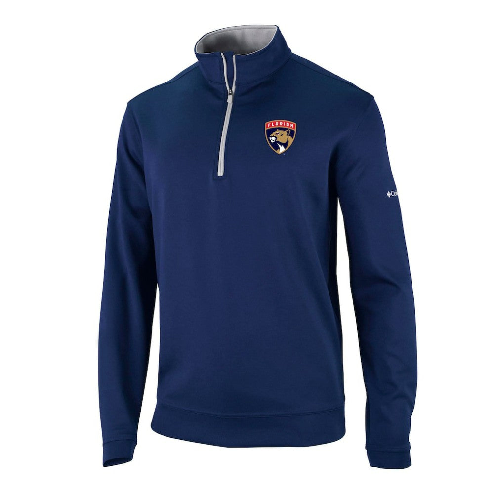 NHL Navy Florida Panthers Columbia Omni-Wick Wickhams Hills Half-Zip Pullover Top