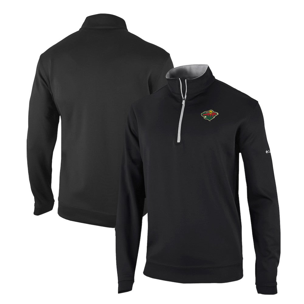 NHL Black Minnesota Wild Columbia Omni-Wick Wickhams Hills Half-Zip Pullover Top