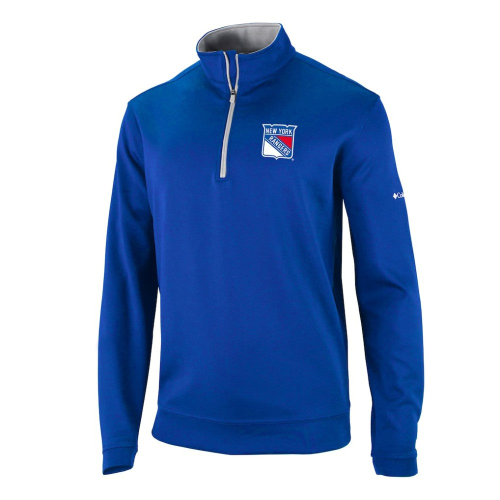 NHL Blue New York Rangers Columbia Omni-Wick Wickhams Hills Half-Zip Pullover Top