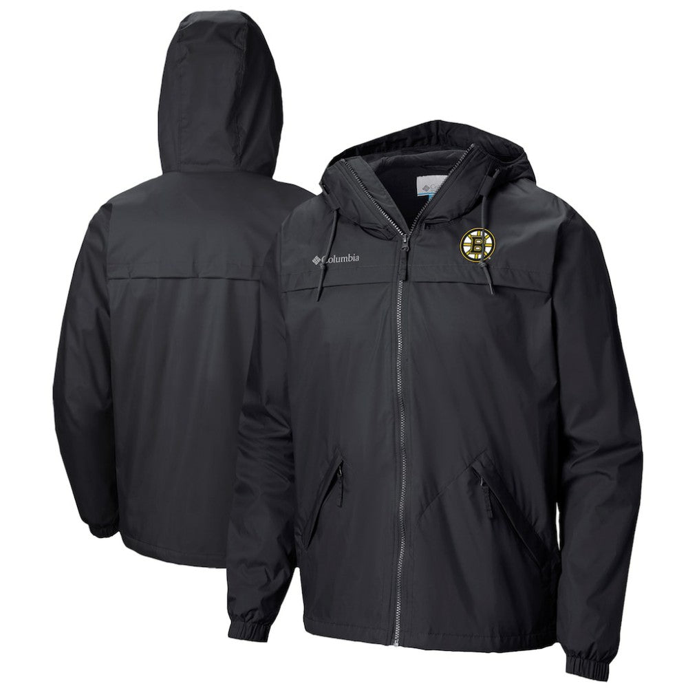 NHL Black Boston Bruins Columbia Oroville Creek Lightweight Full-Zip Windbreaker Jacket