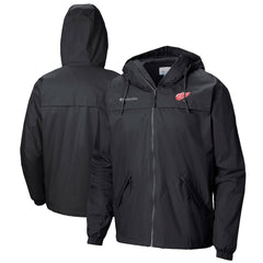 NHL Black Detroit Red Wings Columbia Oroville Creek Lightweight Full-Zip Windbreaker Jacket