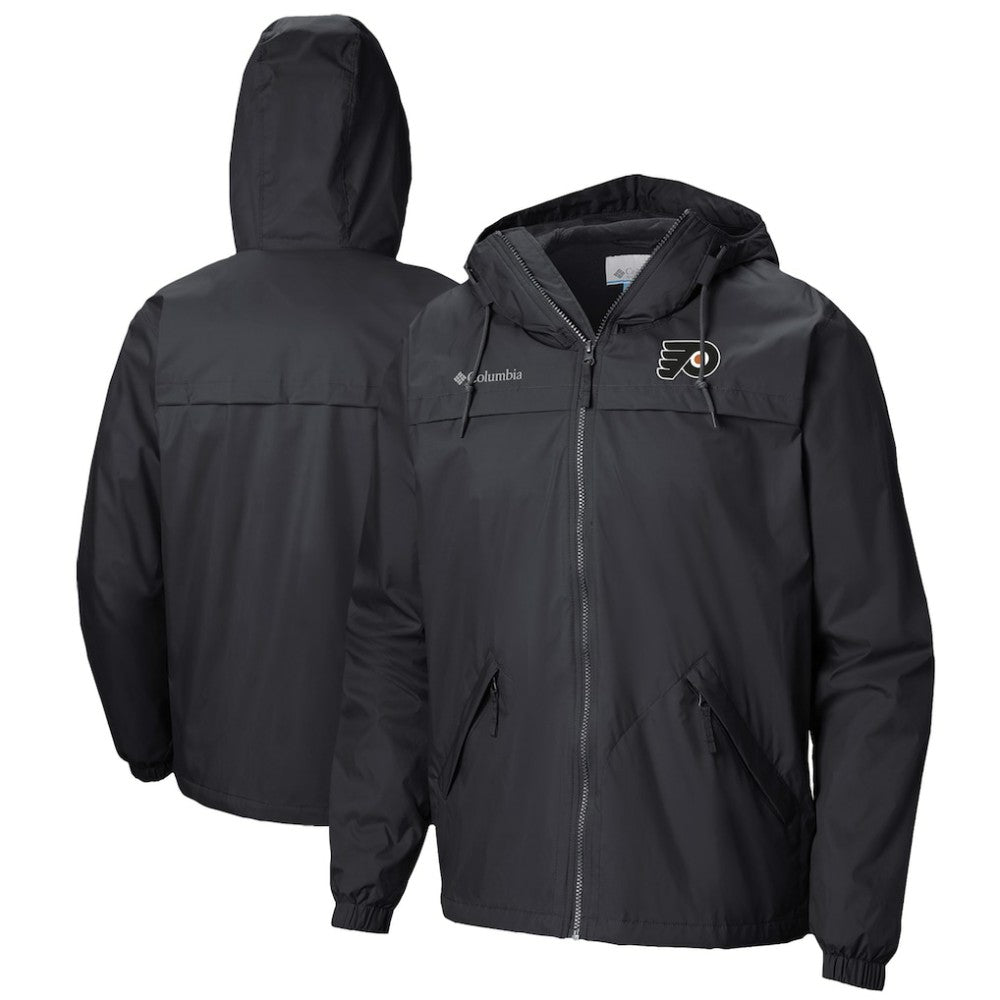 NHL Black Philadelphia Flyers Columbia Oroville Creek Lightweight Full-Zip Windbreaker Jacket