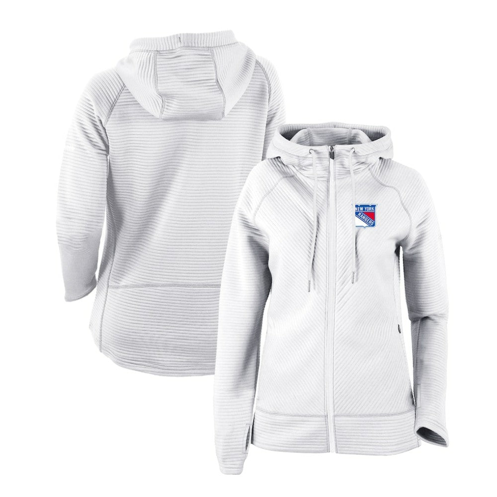 NHL White New York Rangers Columbia Women's Omni-Wick Pack It Up Full-Zip Jacket