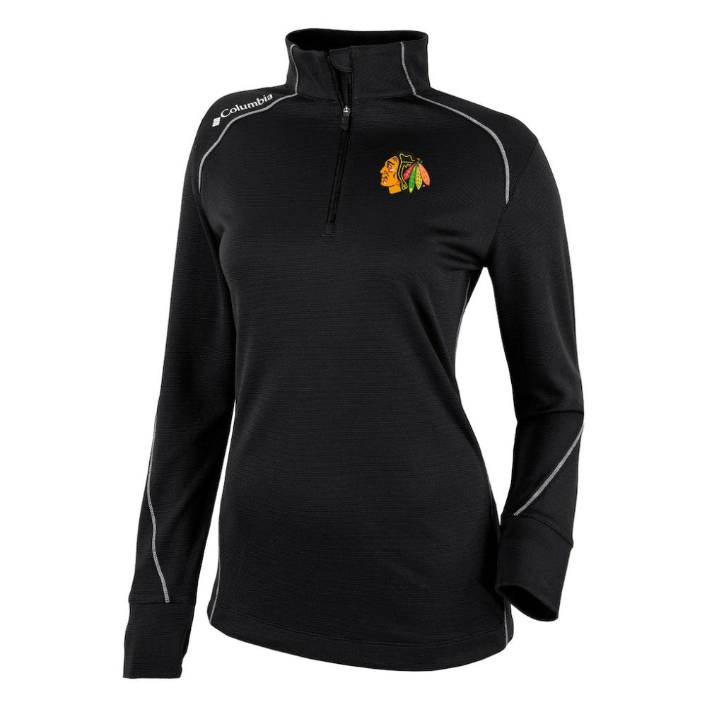 NHL Black Chicago Blackhawks Columbia Women's Omni-Wick Shotgun 2.0 Quarter-Zip Pullover Top