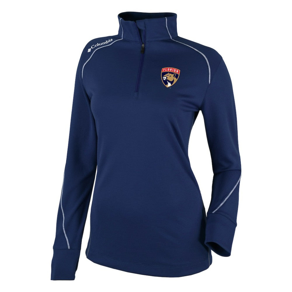 NHL Navy Florida Panthers Columbia Women's Omni-Wick Shotgun 2.0 Quarter-Zip Pullover Top