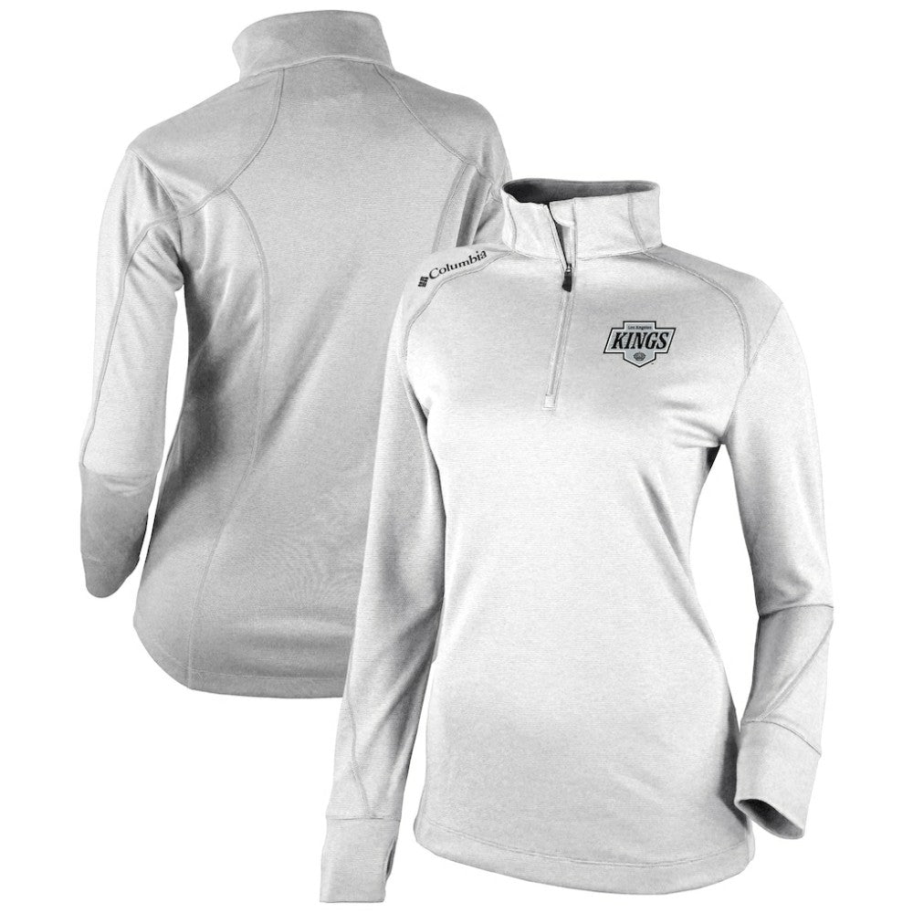 NHL White Los Angeles Kings Columbia Women's Omni-Wick Shotgun 2.0 Quarter-Zip Pullover Top