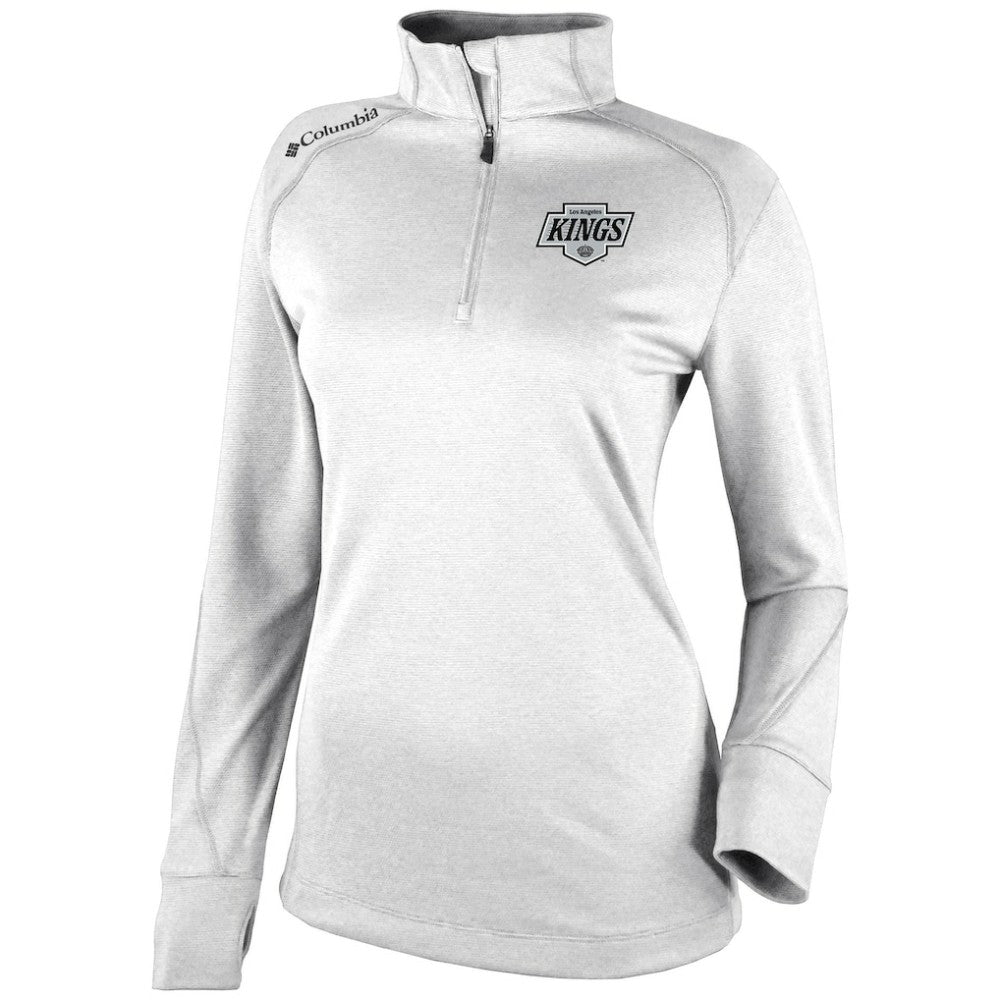 NHL White Los Angeles Kings Columbia Women's Omni-Wick Shotgun 2.0 Quarter-Zip Pullover Top