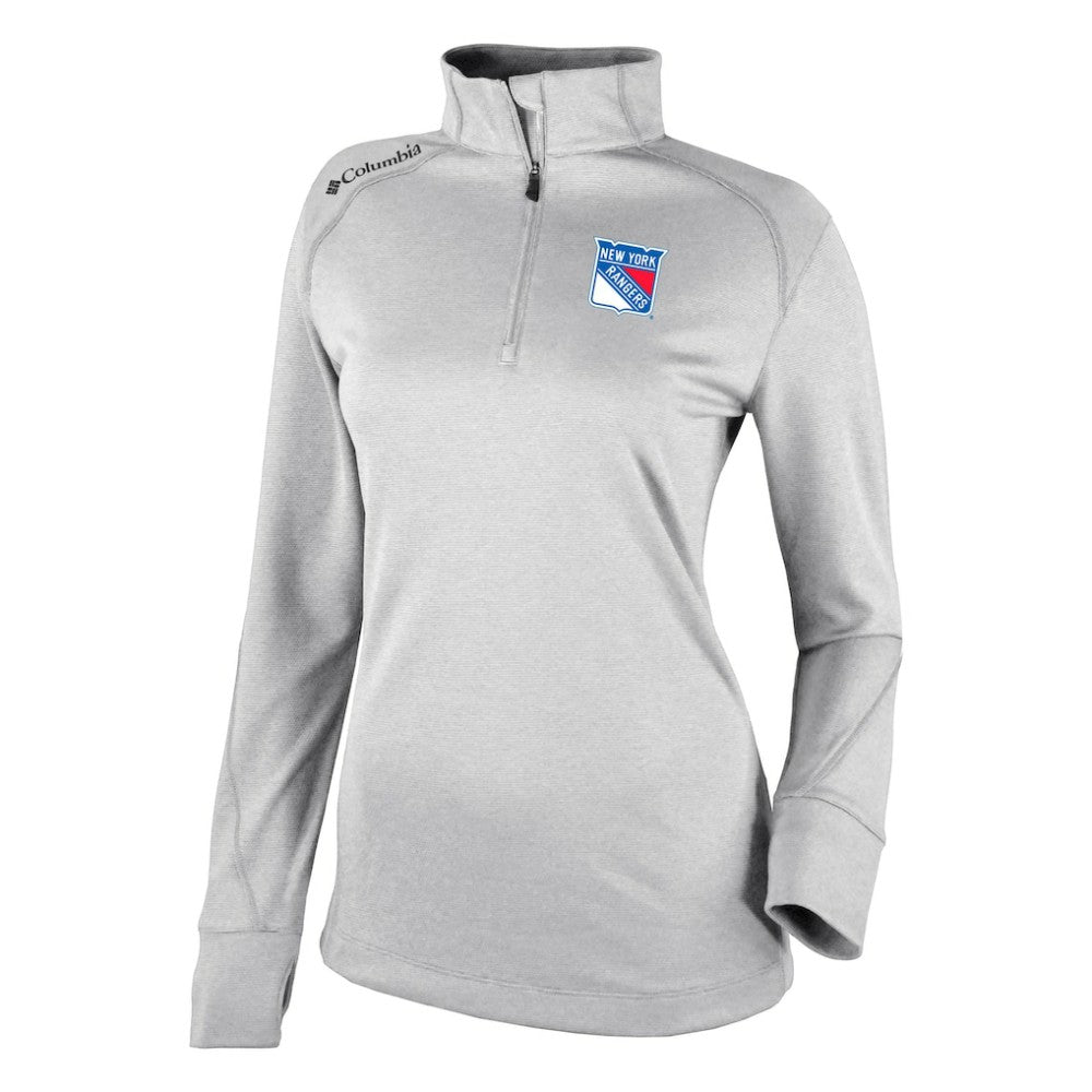 NHL White New York Rangers Columbia Women's Omni-Wick Shotgun 2.0 Quarter-Zip Pullover Top