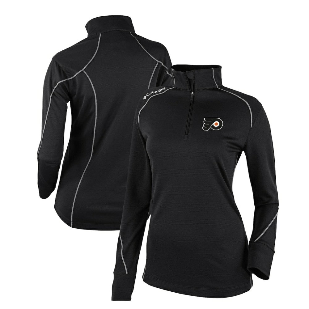 NHL Black Philadelphia Flyers Columbia Women's Omni-Wick Shotgun 2.0 Quarter-Zip Pullover Top