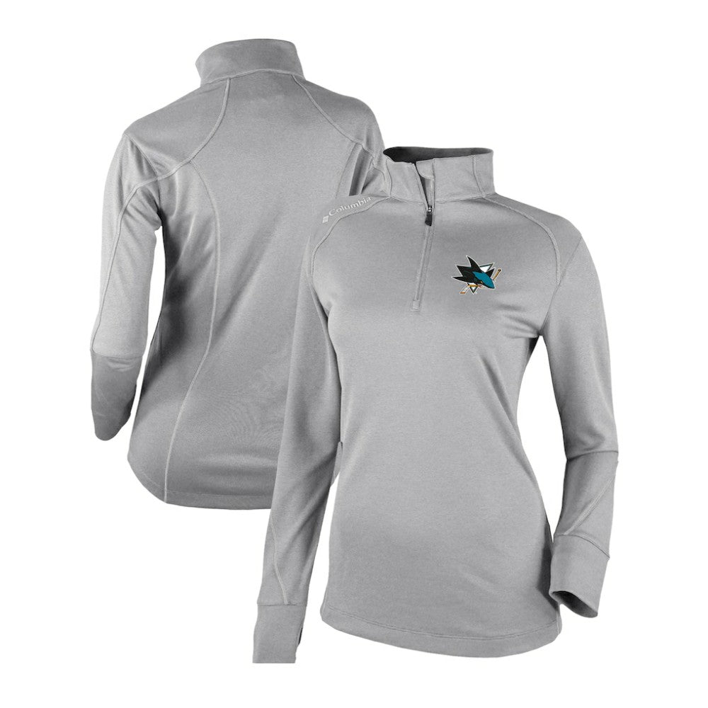 NHL Gray San Jose Sharks Columbia Women's Omni-Wick Shotgun 2.0 Quarter-Zip Pullover Top