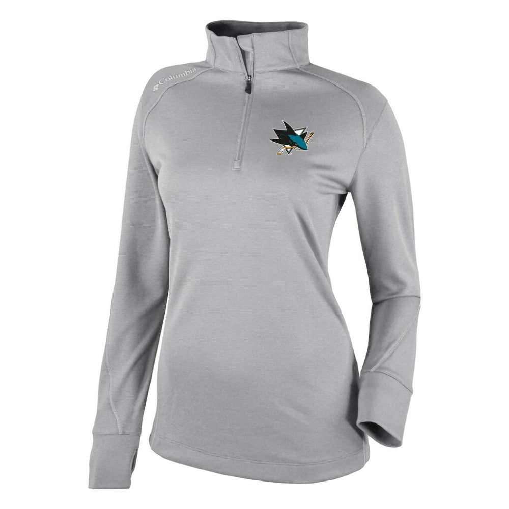 NHL Gray San Jose Sharks Columbia Women's Omni-Wick Shotgun 2.0 Quarter-Zip Pullover Top