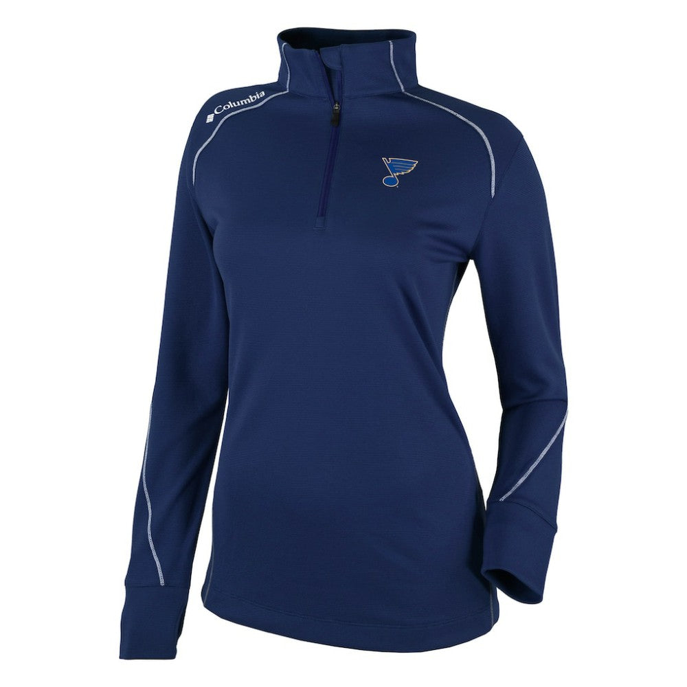 NHL Navy St. Louis Blues Columbia Women's Omni-Wick Shotgun 2.0 Quarter-Zip Pullover Top