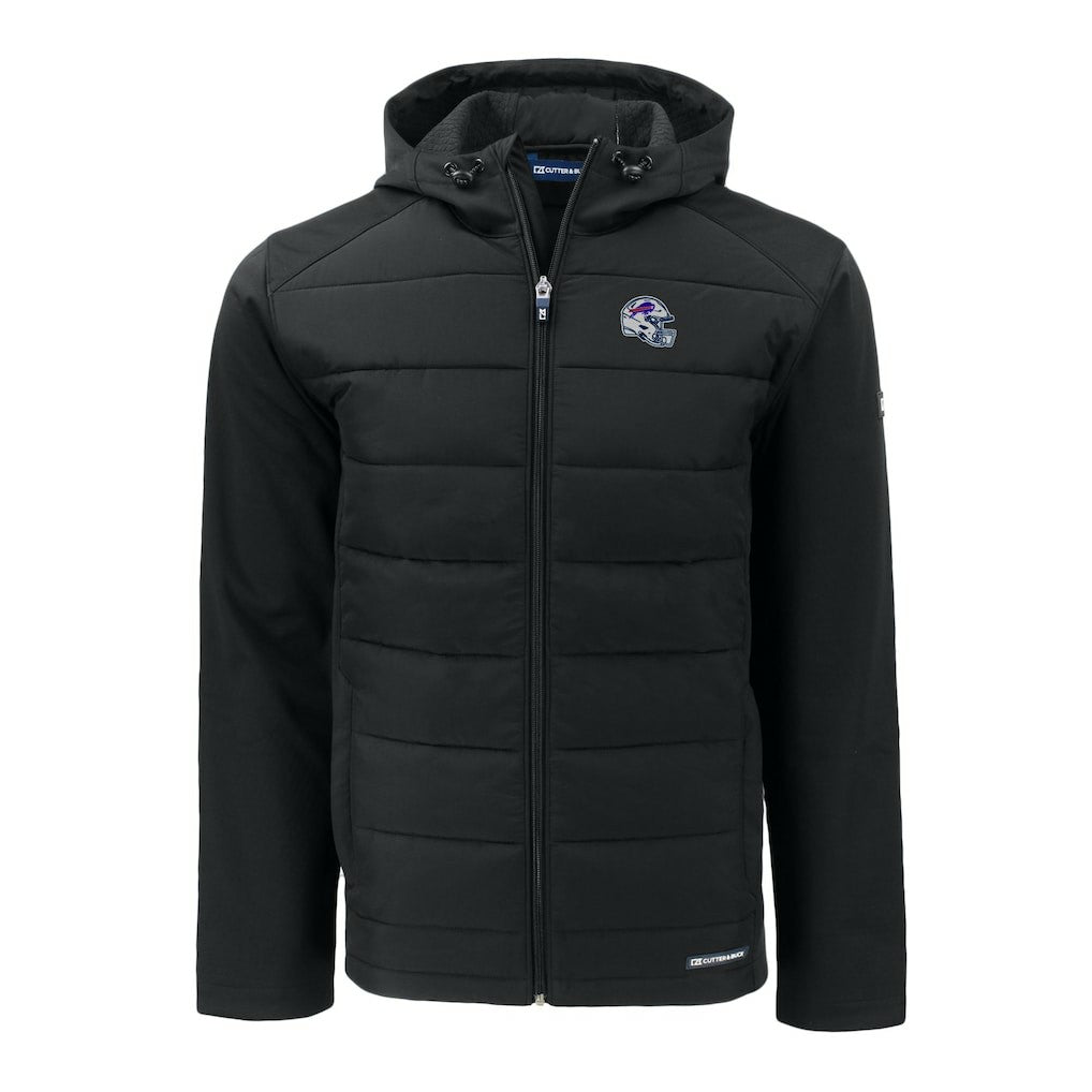 Cutter & Buck Helmet Evoke Hybrid Eco Softshell Recycled Full-Zip Hoodie Jacket - Buffalo Bills