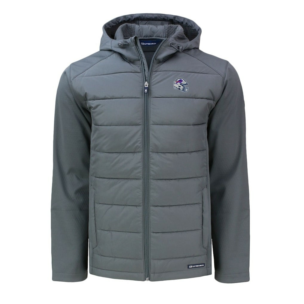 Cutter & Buck Helmet Evoke Hybrid Eco Softshell Recycled Full-Zip Hoodie Jacket - Buffalo Bills