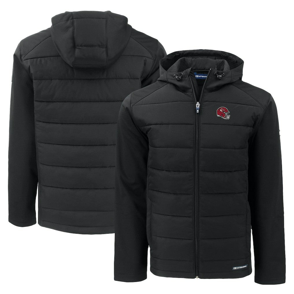Cutter & Buck Helmet Evoke Hybrid Eco Softshell Recycled Full-Zip Hoodie Jacket - Kansas City Chiefs