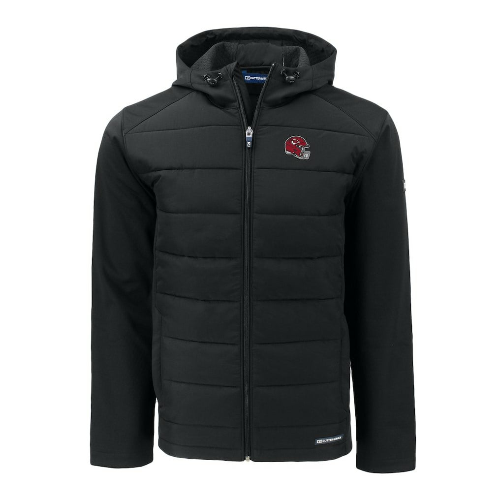 Cutter & Buck Helmet Evoke Hybrid Eco Softshell Recycled Full-Zip Hoodie Jacket - Kansas City Chiefs