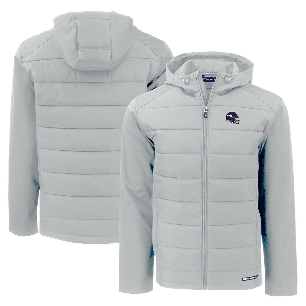 Cutter & Buck Helmet Evoke Hybrid Eco Softshell Recycled Full-Zip Hoodie Jacket - Minnesota Vikings