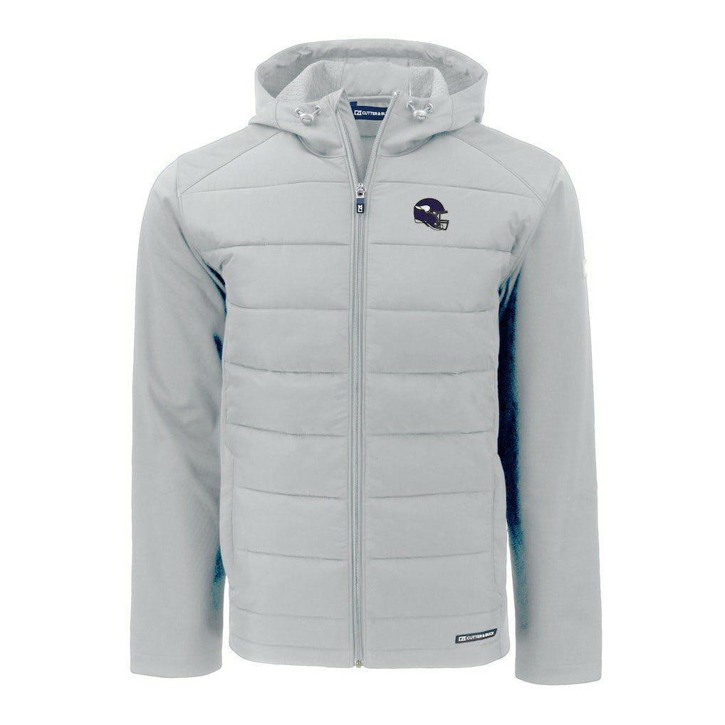 Cutter & Buck Helmet Evoke Hybrid Eco Softshell Recycled Full-Zip Hoodie Jacket - Minnesota Vikings